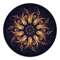 Light Fractal Print Round Floor Mat