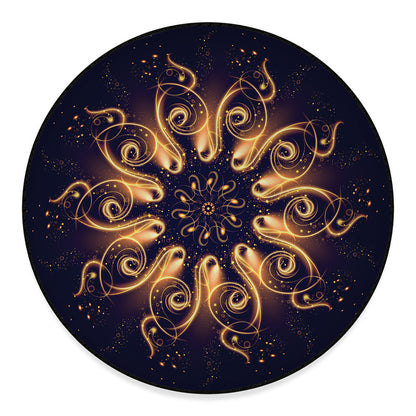Light Fractal Print Round Floor Mat