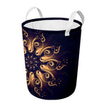 Light Fractal Print Round Laundry Basket