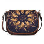 Light Fractal Print Saddle Bag