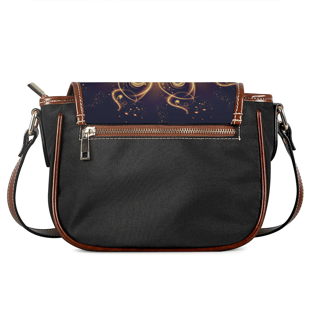Light Fractal Print Saddle Bag