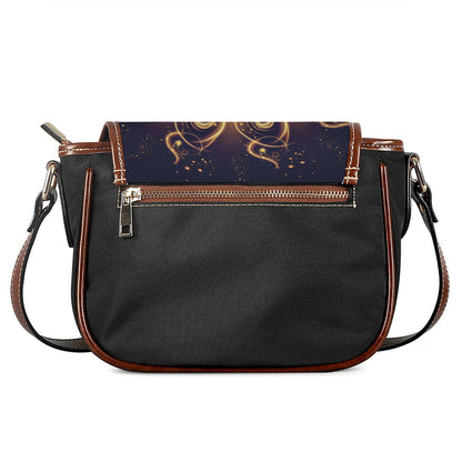 Light Fractal Print Saddle Bag