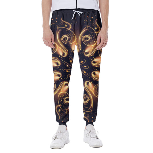 Light Fractal Print Scuba Joggers