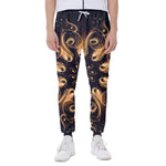 Light Fractal Print Scuba Joggers