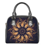 Light Fractal Print Shoulder Handbag