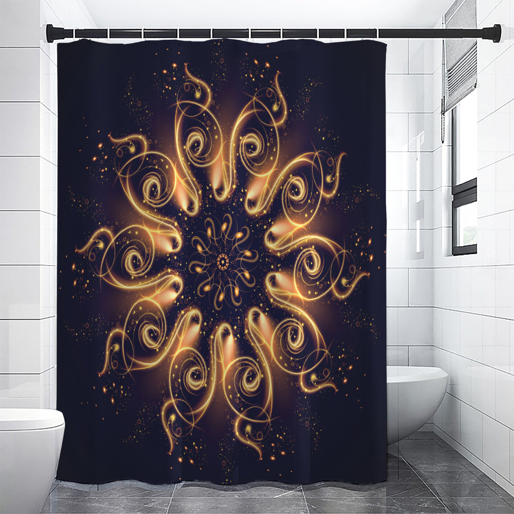 Light Fractal Print Shower Curtain