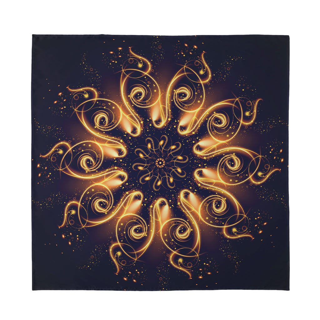 Light Fractal Print Silk Bandana