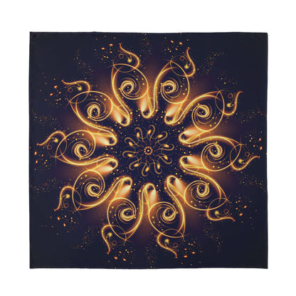 Light Fractal Print Silk Bandana