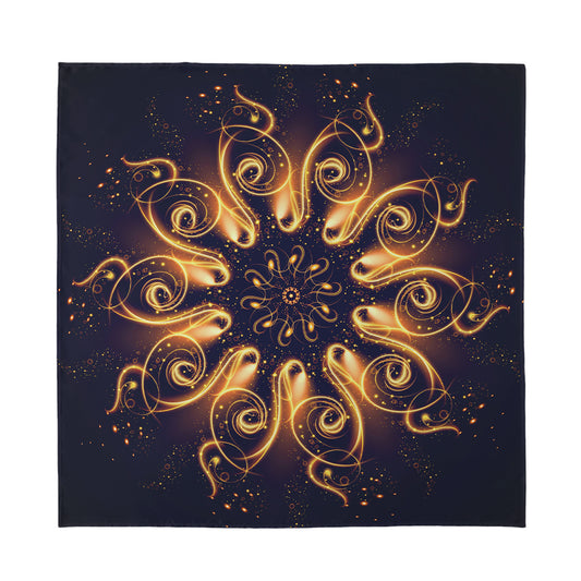Light Fractal Print Silk Bandana