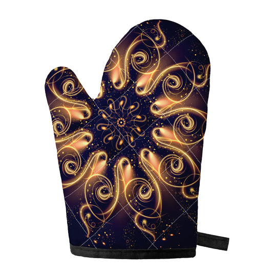Light Fractal Print Single Oven Mitt