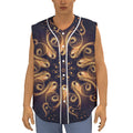 Light Fractal Print Sleeveless Baseball Jersey