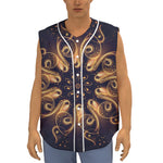 Light Fractal Print Sleeveless Baseball Jersey