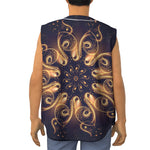 Light Fractal Print Sleeveless Baseball Jersey