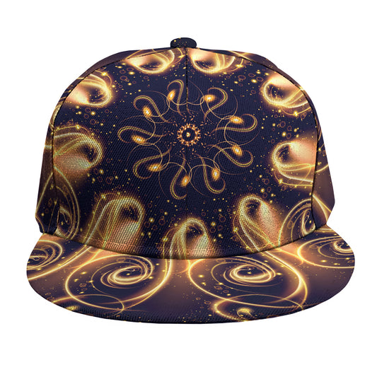 Light Fractal Print Snapback Cap