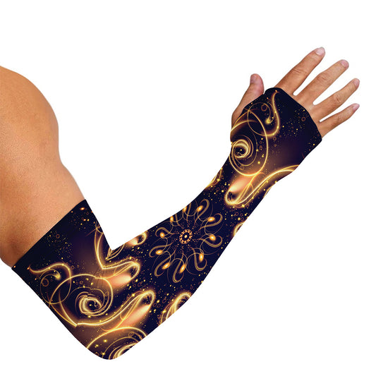 Light Fractal Print Sun Protection Arm Sleeves