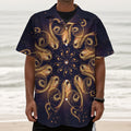 Light Fractal Print Textured Short Sleeve Shirt