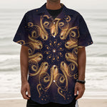 Light Fractal Print Textured Short Sleeve Shirt