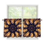 Light Fractal Print Tier Curtains
