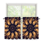 Light Fractal Print Tier Curtains