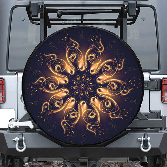 Light Fractal Print Tire Cover