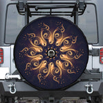 Light Fractal Print Tire Cover With Camera Hole