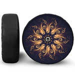 Light Fractal Print Tire Cover With Camera Hole