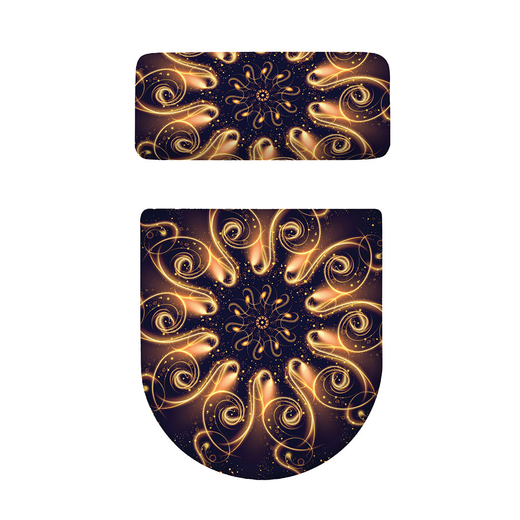 Light Fractal Print Toilet Lid And Tank Cover Set