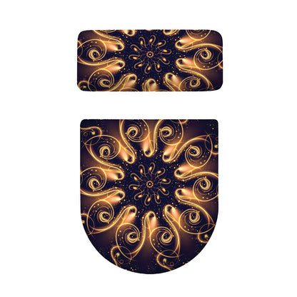 Light Fractal Print Toilet Lid And Tank Cover Set