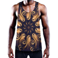 Light Fractal Print Men's Workout Tank Top