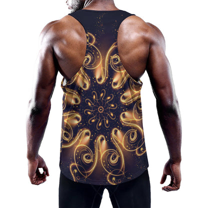 Light Fractal Print Training Tank Top