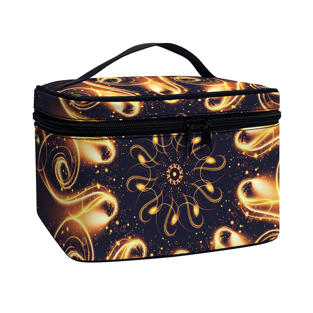 Light Fractal Print Travel Makeup Bag