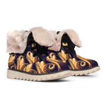 Light Fractal Print Winter Boots