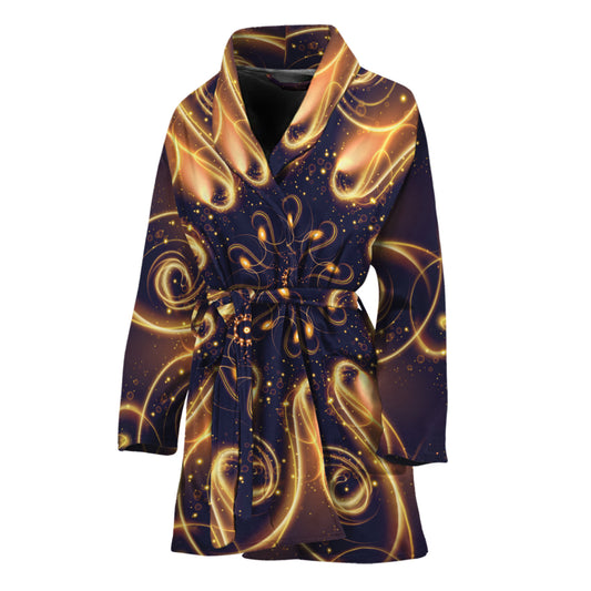 Light Fractal Print Women's Bathrobe