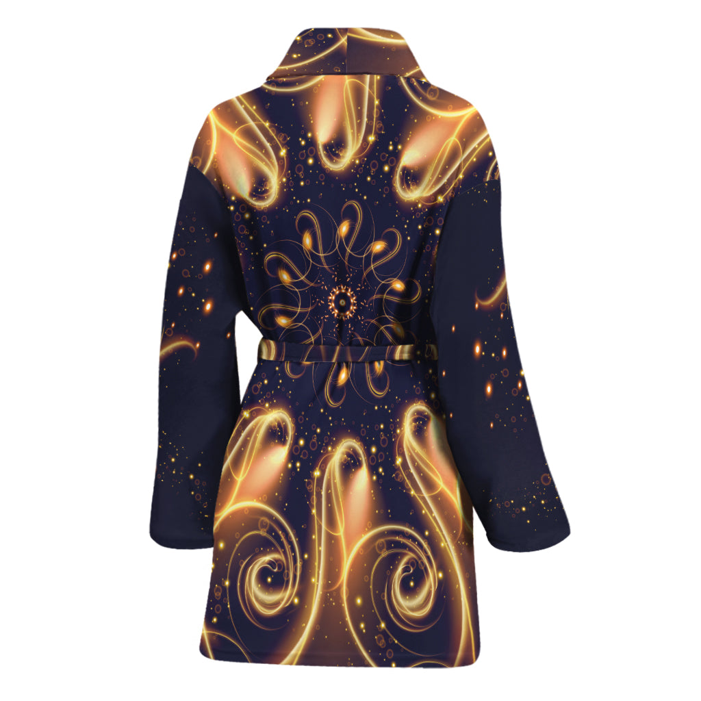 Light Fractal Print Women's Bathrobe