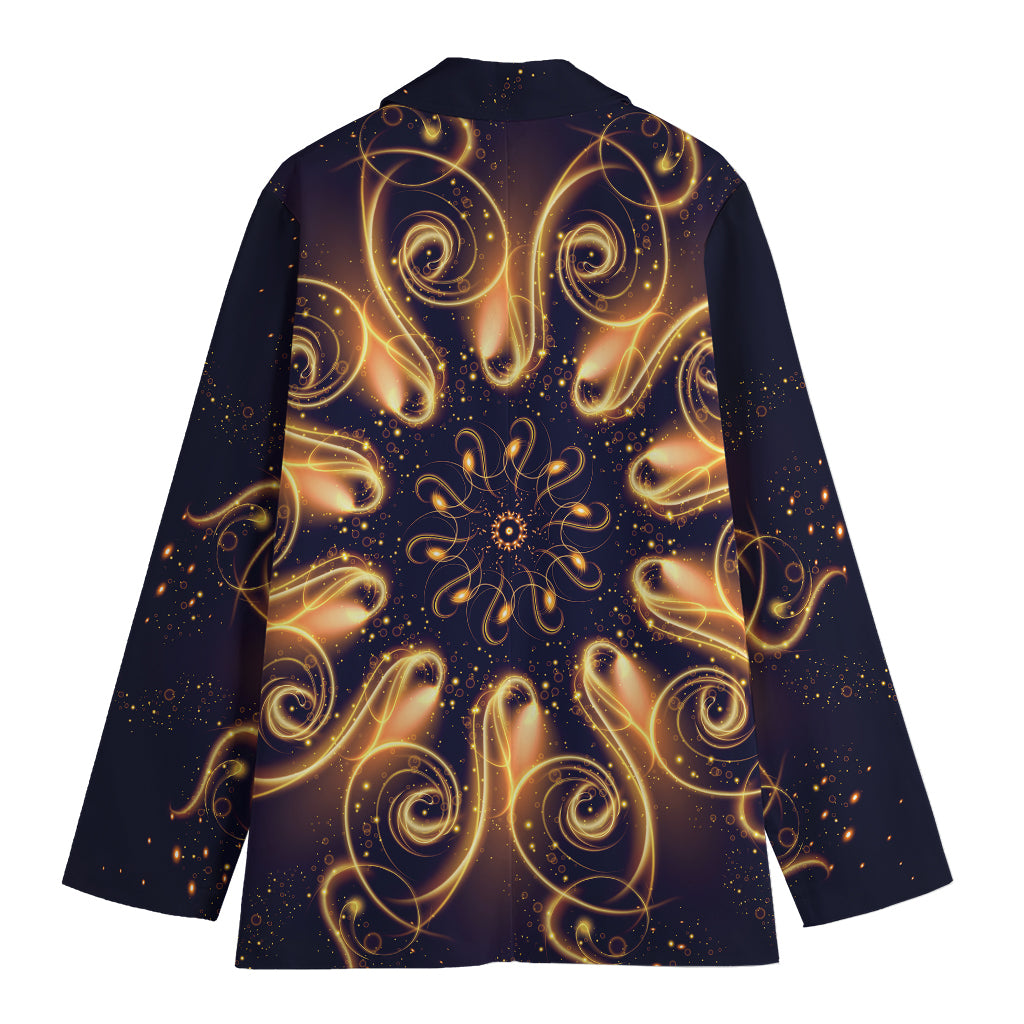 Light Fractal Print Women's Cotton Blazer
