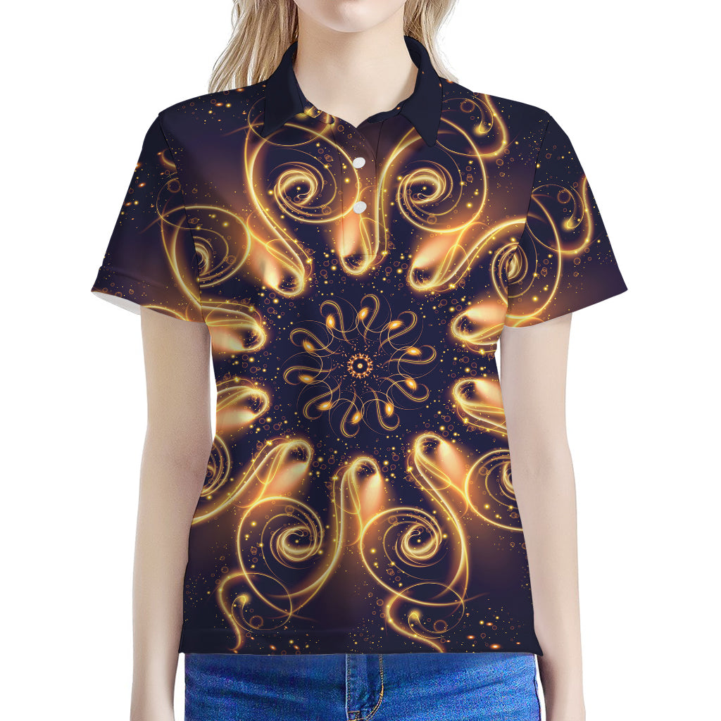 Light Fractal Print Women's Polo Shirt