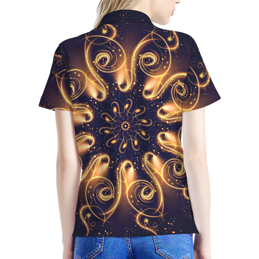 Light Fractal Print Women's Polo Shirt