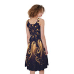 Light Fractal Print Women's Sleeveless Dress