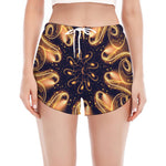 Light Fractal Print Women's Split Running Shorts