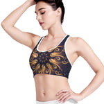 Light Fractal Print Women's Sports Bra