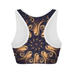 Light Fractal Print Women's Sports Bra