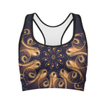 Light Fractal Print Women's Sports Bra