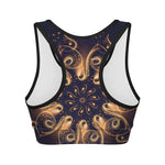 Light Fractal Print Women's Sports Bra