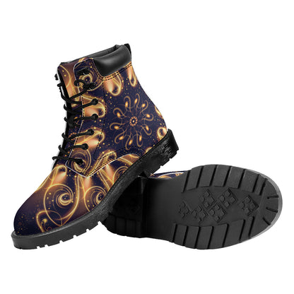 Light Fractal Print Work Boots