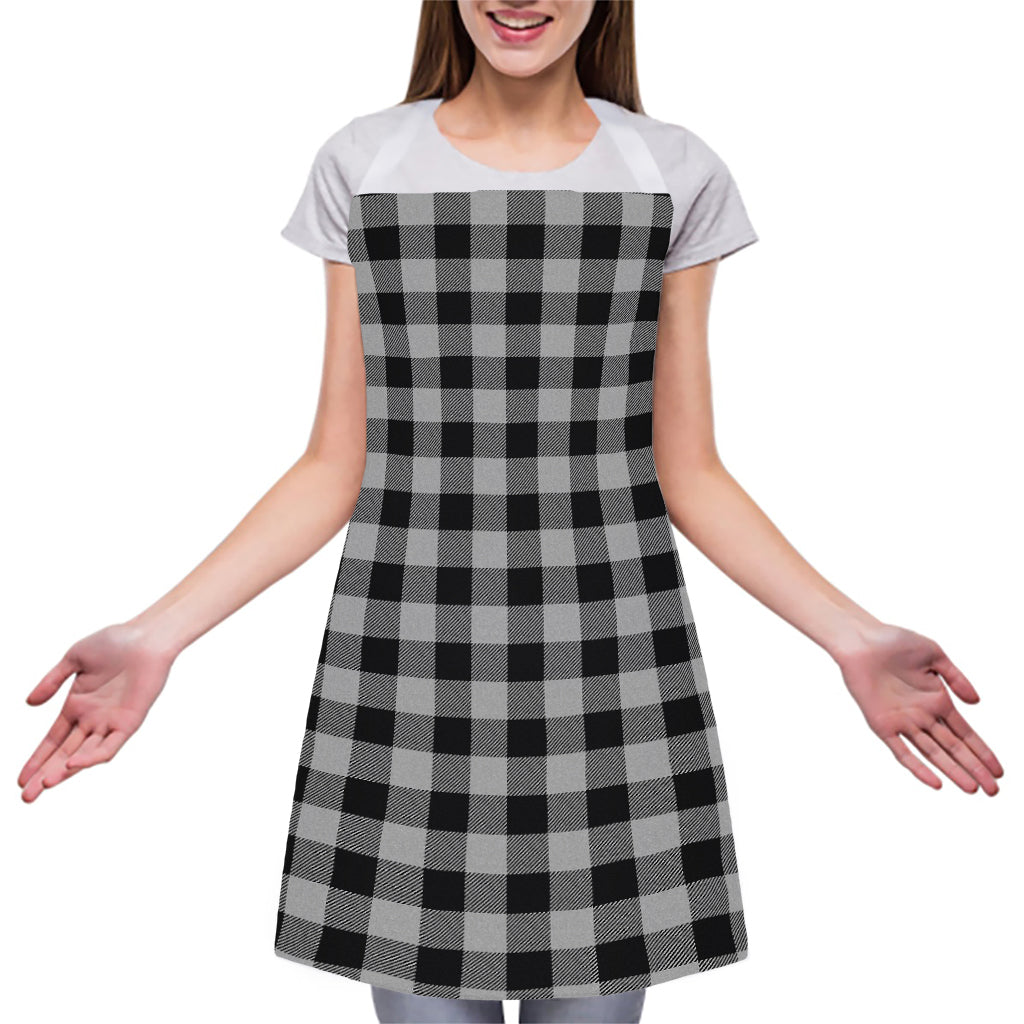 Light Grey And Black Buffalo Check Print Adjustable Apron
