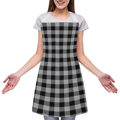 Light Grey And Black Buffalo Check Print Adjustable Apron