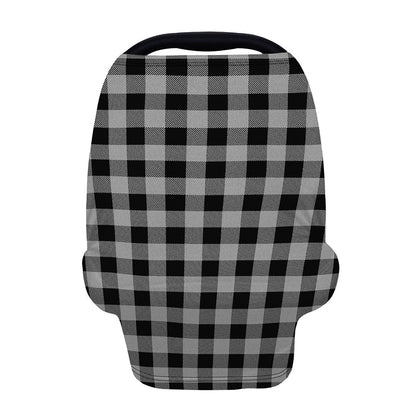 Light Grey And Black Buffalo Check Print Baby Seat Cover
