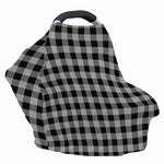 Light Grey And Black Buffalo Check Print Baby Seat Cover