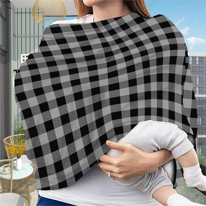 Light Grey And Black Buffalo Check Print Baby Seat Cover