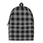 Light Grey And Black Buffalo Check Print Backpack